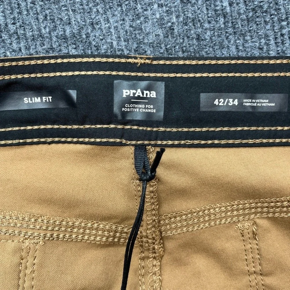 prAna Stretch Zion Slim Pant II Mens 42x34 Sepia Tan Hiking Cargo Pants NWT